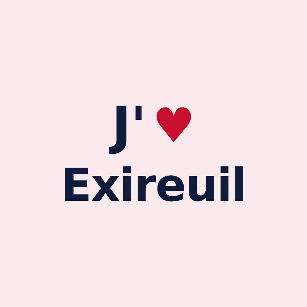Magnet personnalisé Exireuil — design J'aime Exireuil