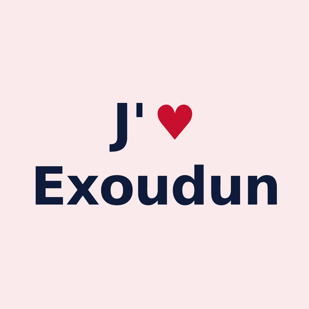 Magnet personnalisé Exoudun — design J'aime Exoudun