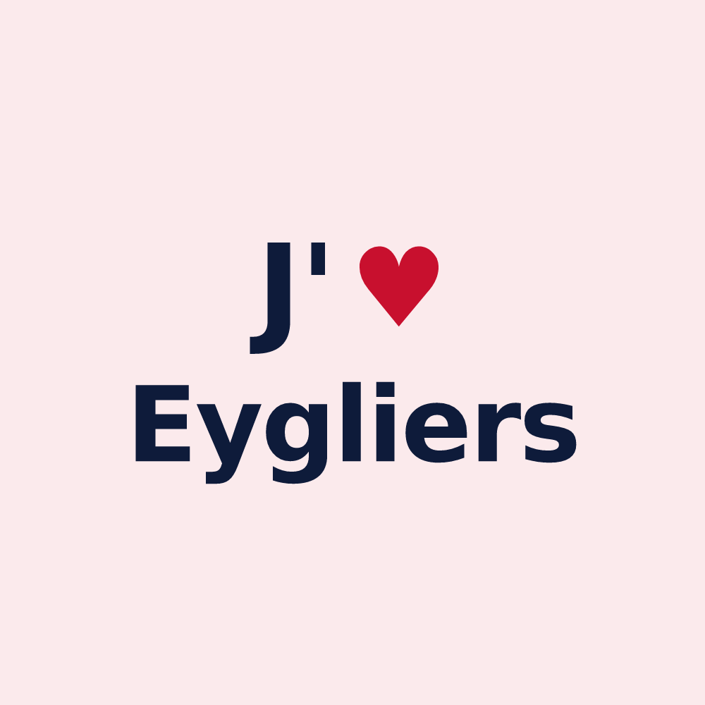 Magnet personnalisé Eygliers — design « J'aime Eygliers » imprimé sur le magnet