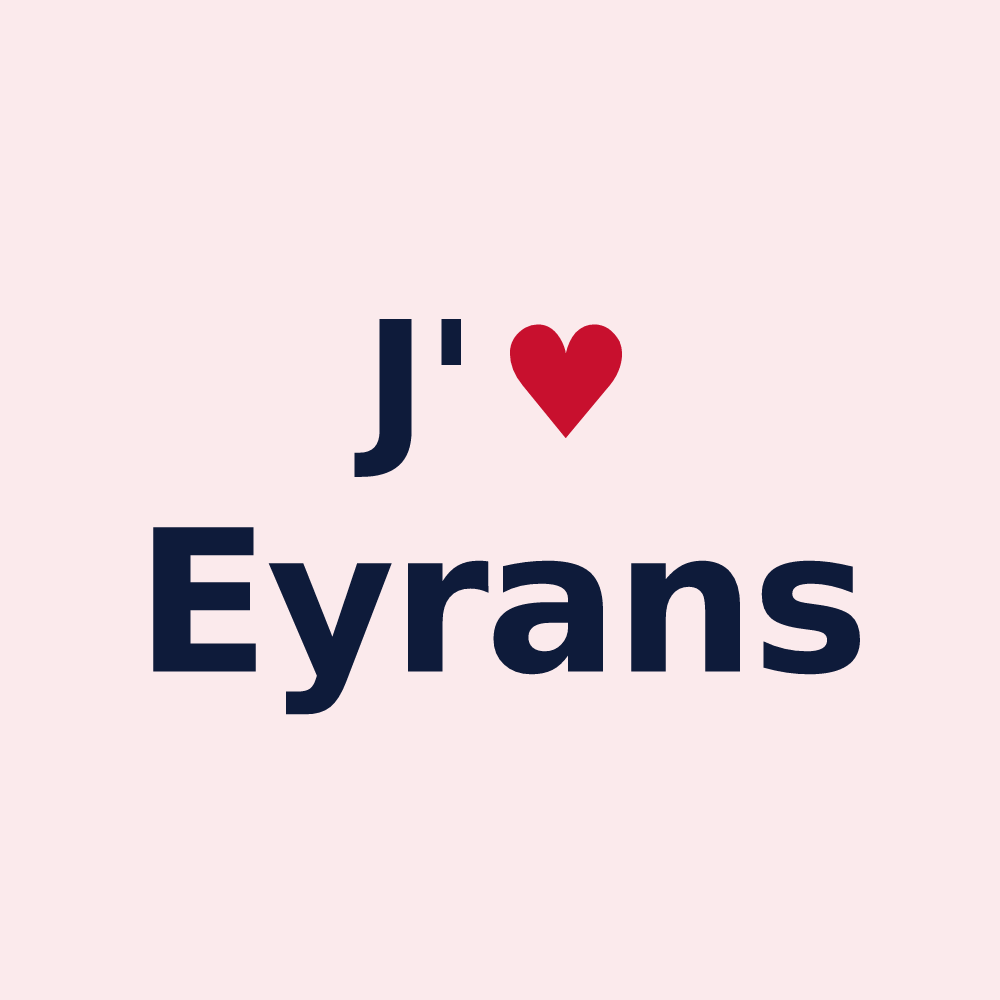 Magnet personnalisé Eyrans — design J'aime Eyrans