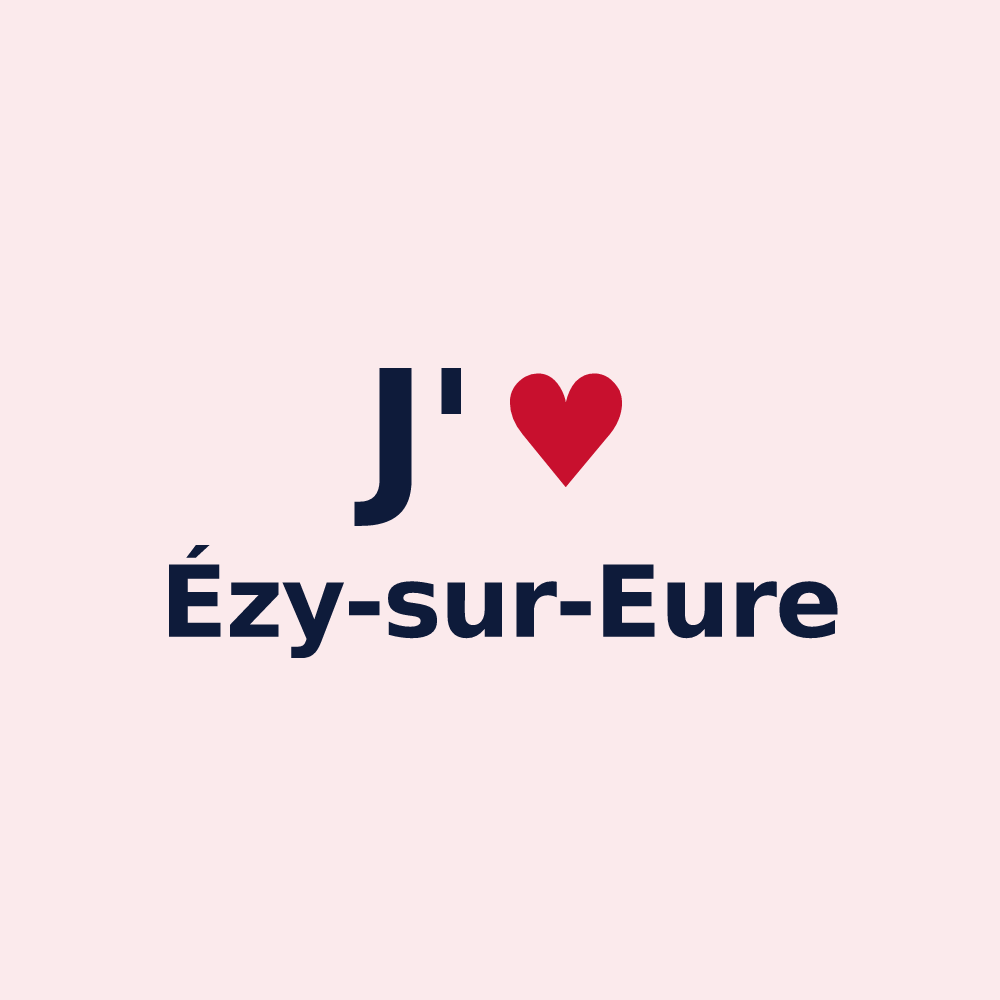 Magnet personnalisé Ézy-sur-Eure — design J'aime Ézy-sur-Eure