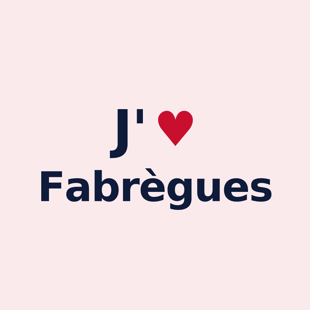 Magnet personnalisé Fabrègues — design J'aime Fabrègues