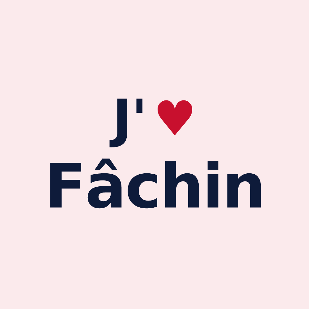 Magnet personnalisé Fâchin — design J'aime Fâchin