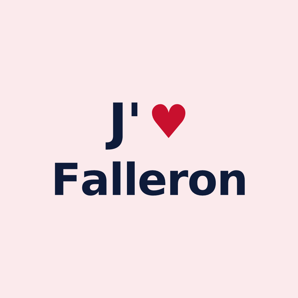 Magnet personnalisé Falleron — design « J'aime Falleron » imprimé sur le magnet