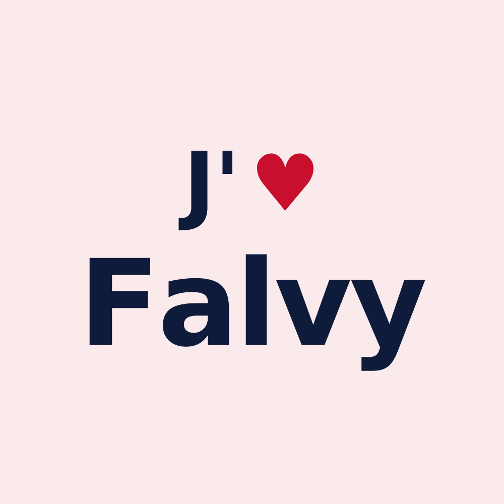 Magnet personnalisé Falvy — design J'aime Falvy