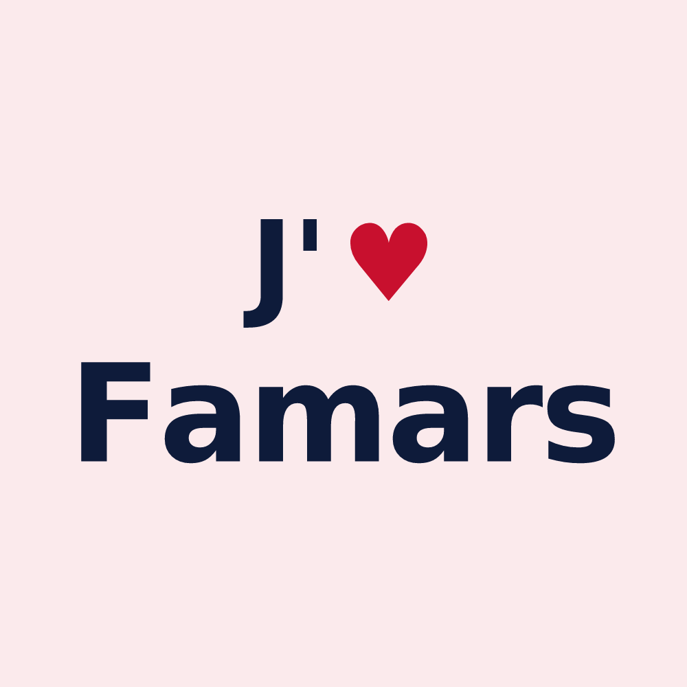 Magnet personnalisé Famars — design J'aime Famars