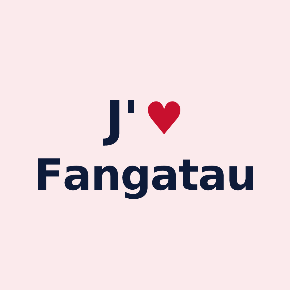 Magnet personnalisé Fangatau — design « J'aime Fangatau » imprimé sur le magnet