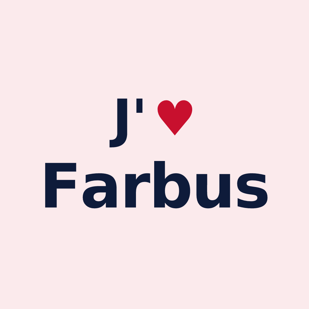 Magnet personnalisé Farbus — design J'aime Farbus