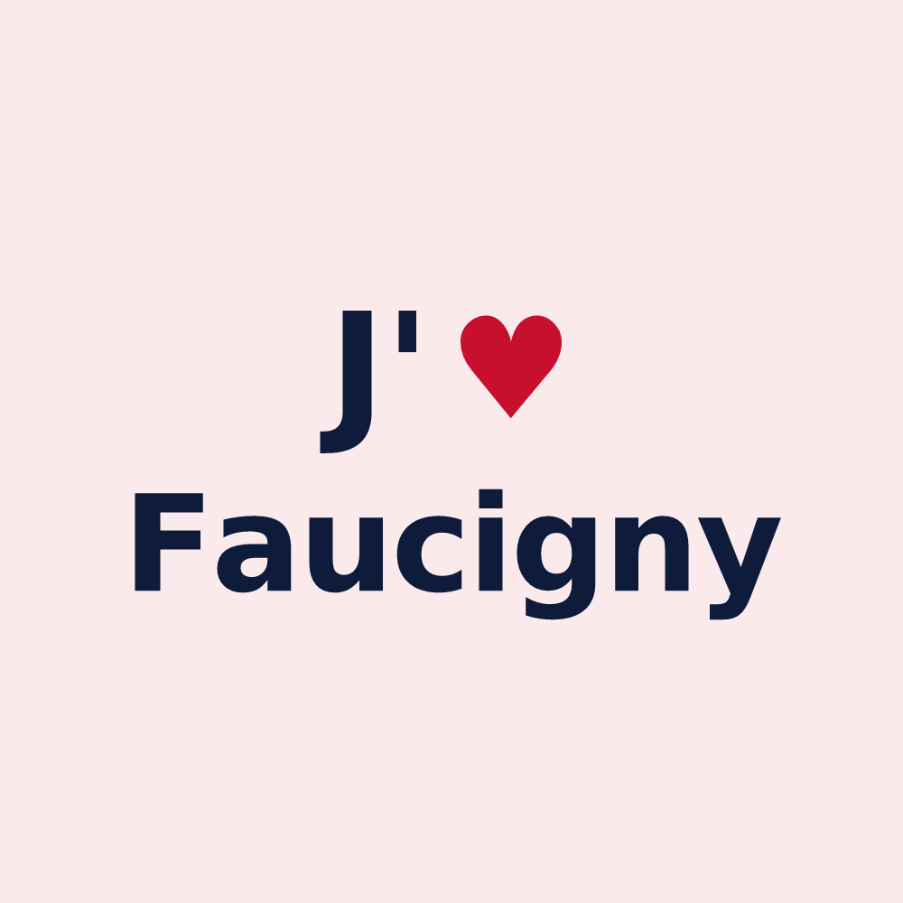 Magnet personnalisé Faucigny — design « J'aime Faucigny » imprimé sur le magnet