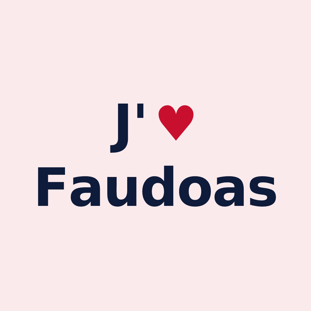 Magnet personnalisé Faudoas — design J'aime Faudoas