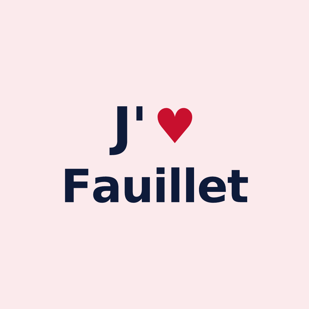 Magnet personnalisé Fauillet — design « J'aime Fauillet » imprimé sur le magnet