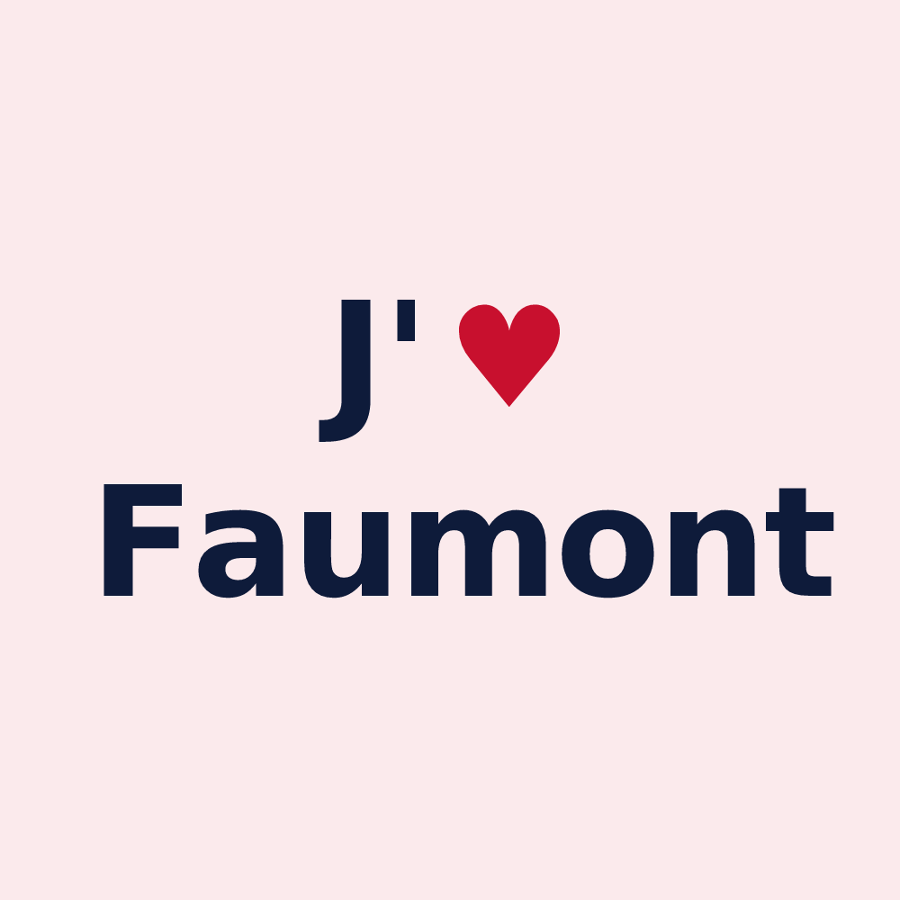 Magnet personnalisé Faumont — design « J'aime Faumont » imprimé sur le magnet