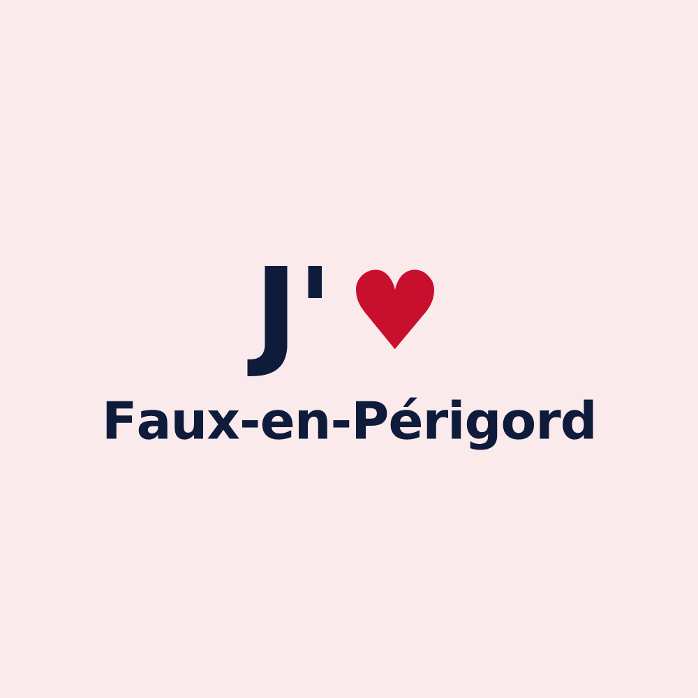 Magnet personnalisé Faux-en-Périgord — design J'aime Faux-en-Périgord