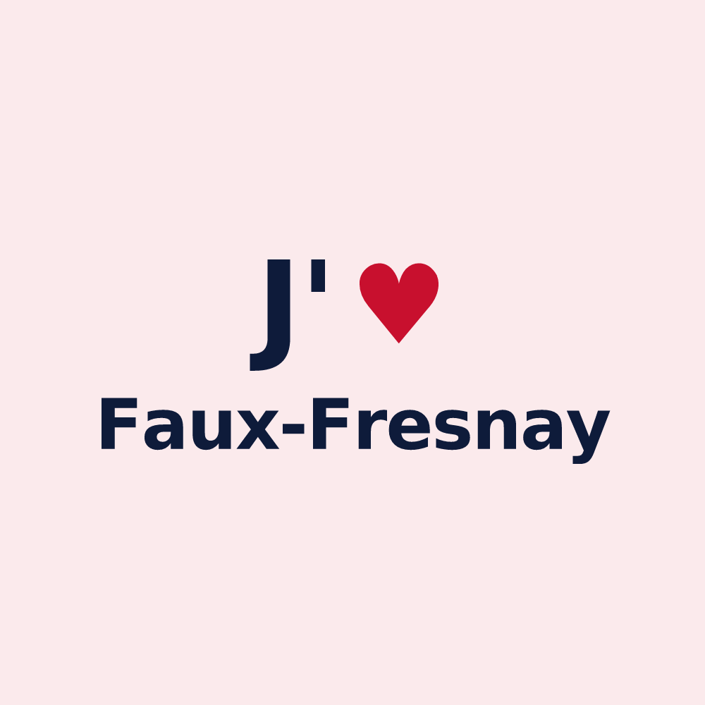 Magnet personnalisé Faux-Fresnay — design J'aime Faux-Fresnay