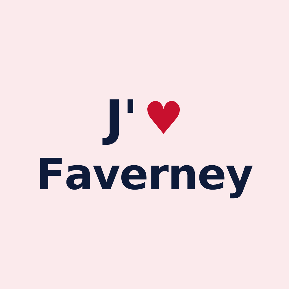 Magnet personnalisé Faverney — design J'aime Faverney