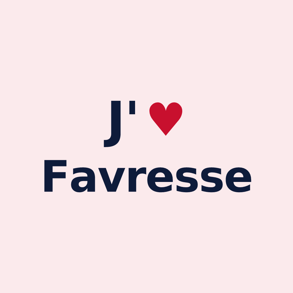 Magnet personnalisé Favresse — design J'aime Favresse