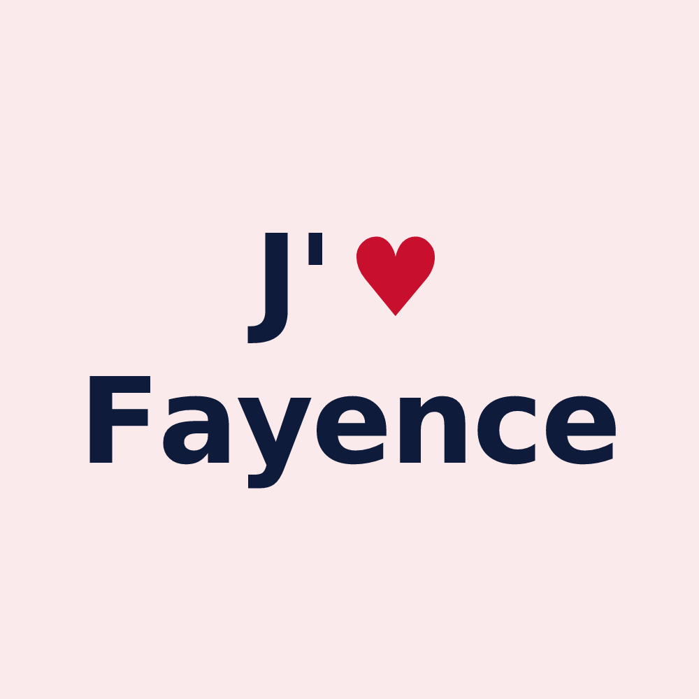 Magnet personnalisé Fayence — design J'aime Fayence