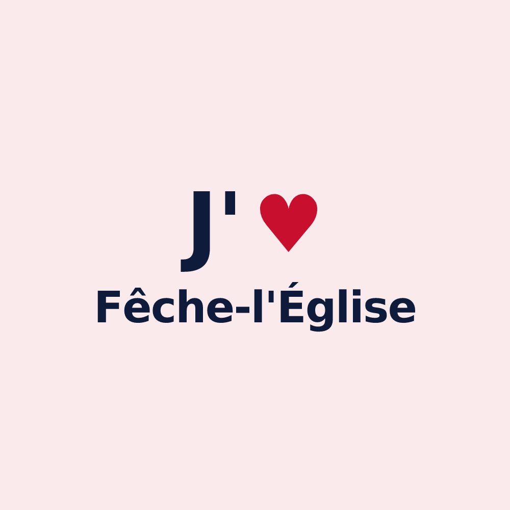 Magnet personnalisé Fêche-l'Église — design J'aime Fêche-l'Église