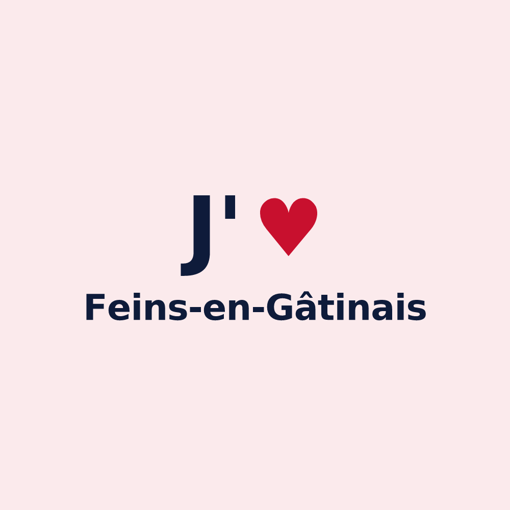 Magnet personnalisé Feins-en-Gâtinais — design J'aime Feins-en-Gâtinais