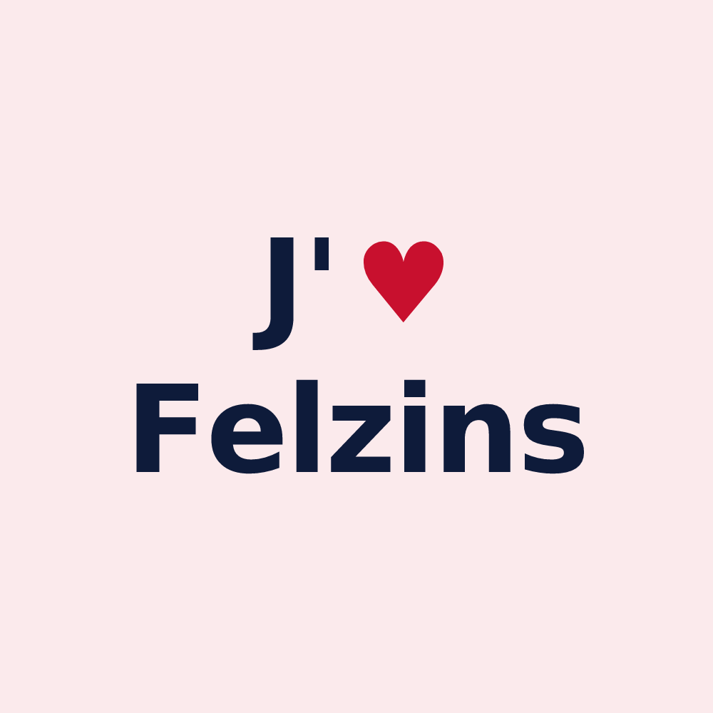 Magnet personnalisé Felzins — design J'aime Felzins