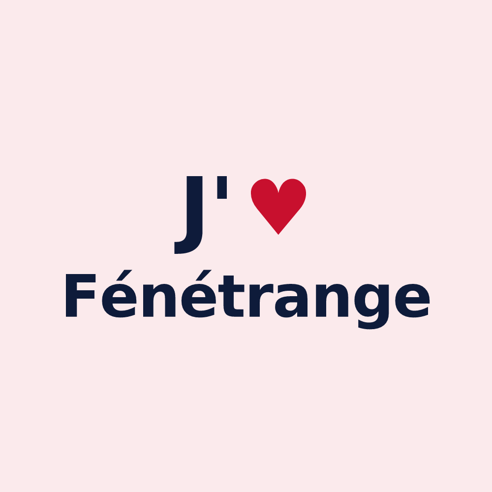 Magnet personnalisé Fénétrange — design « J'aime Fénétrange » imprimé sur le magnet