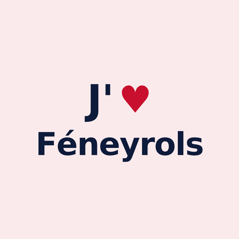 Magnet personnalisé Féneyrols — design J'aime Féneyrols