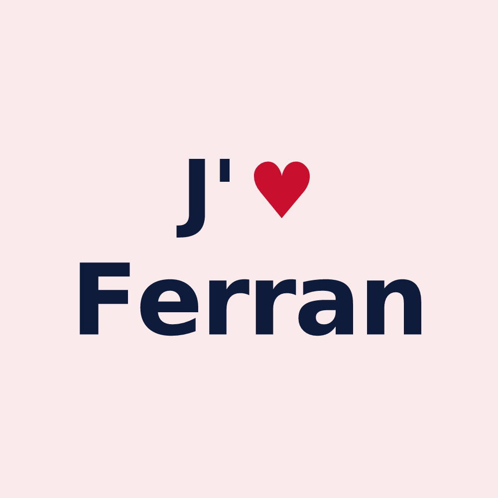 Magnet personnalisé Ferran — design J'aime Ferran