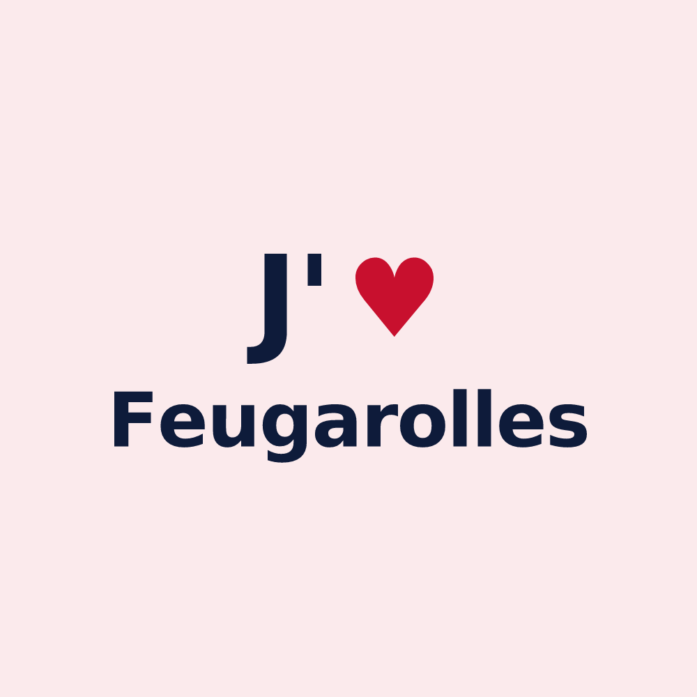 Magnet personnalisé Feugarolles — design « J'aime Feugarolles » imprimé sur le magnet
