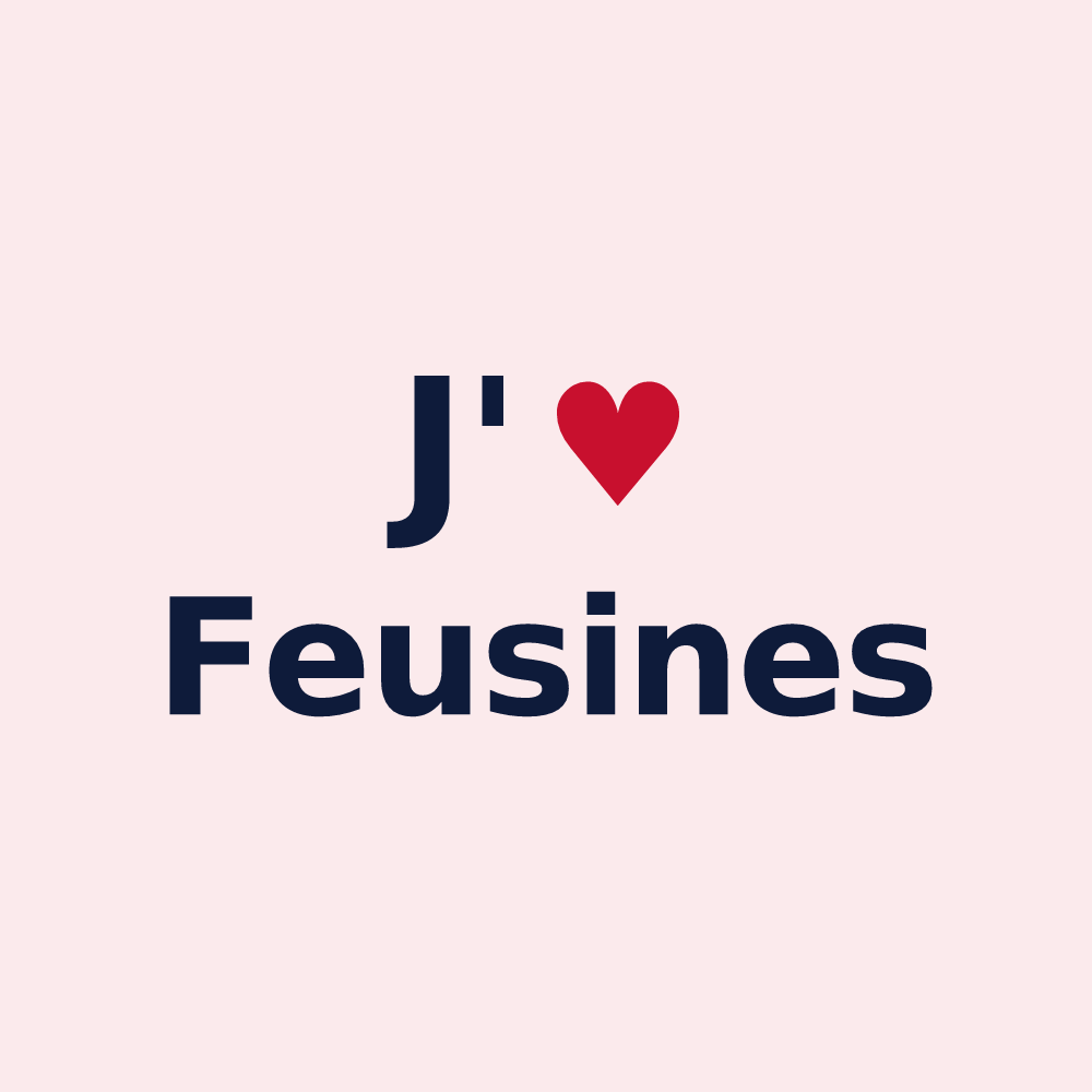 Magnet personnalisé Feusines — design J'aime Feusines