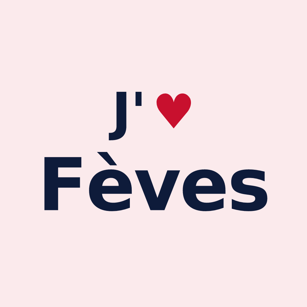 Magnet personnalisé Fèves — design « J'aime Fèves » imprimé sur le magnet