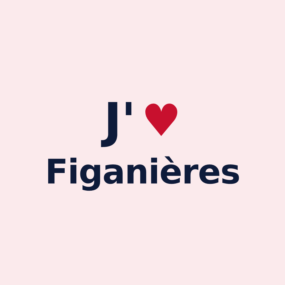 Magnet personnalisé Figanières — design « J'aime Figanières » imprimé sur le magnet