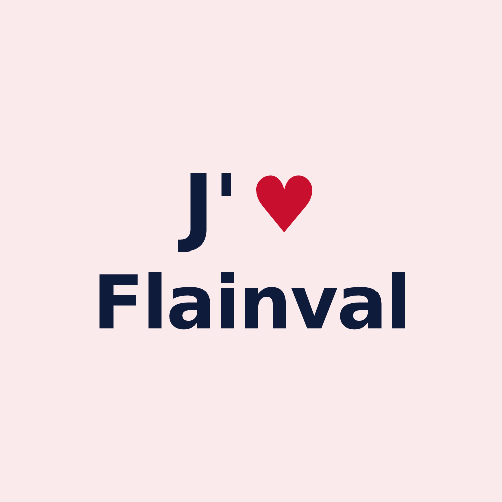 Magnet personnalisé Flainval — design J'aime Flainval