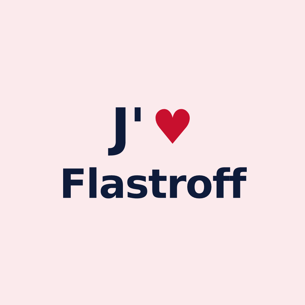 Magnet personnalisé Flastroff — design « J'aime Flastroff » imprimé sur le magnet