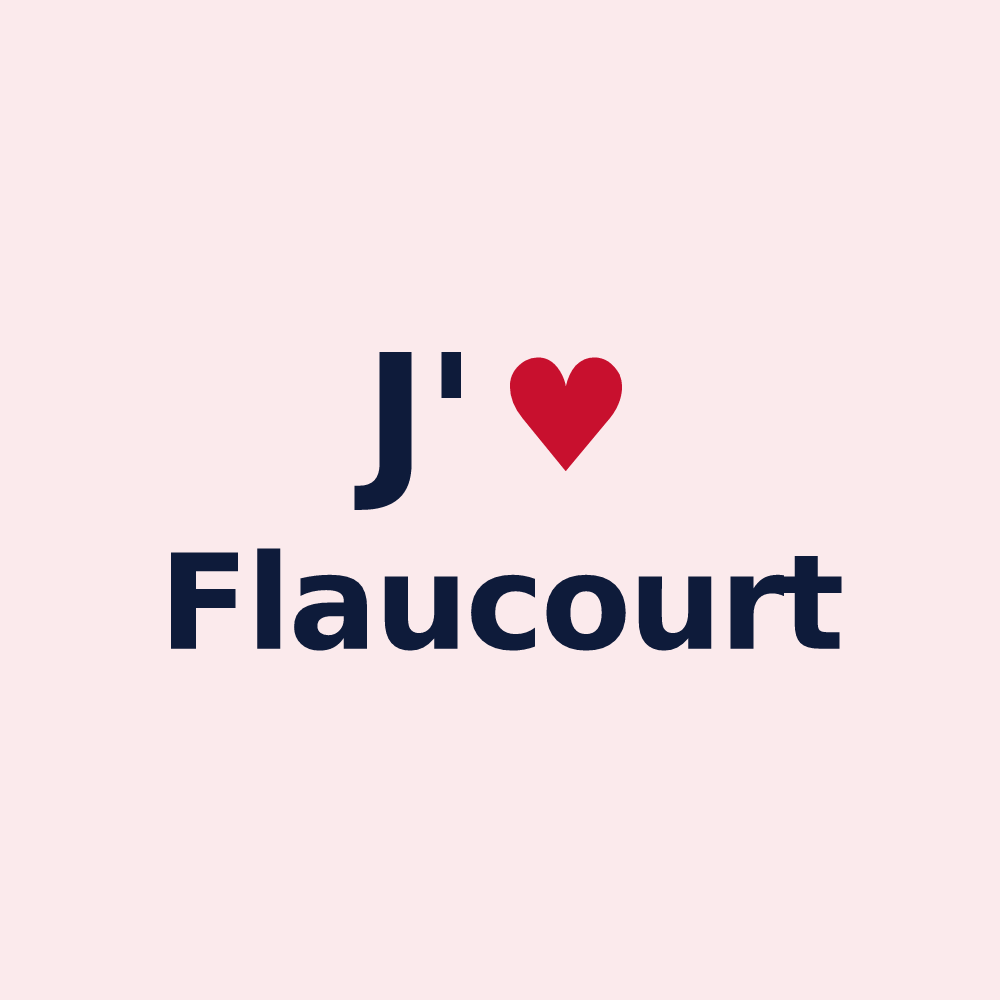 Magnet personnalisé Flaucourt — design J'aime Flaucourt