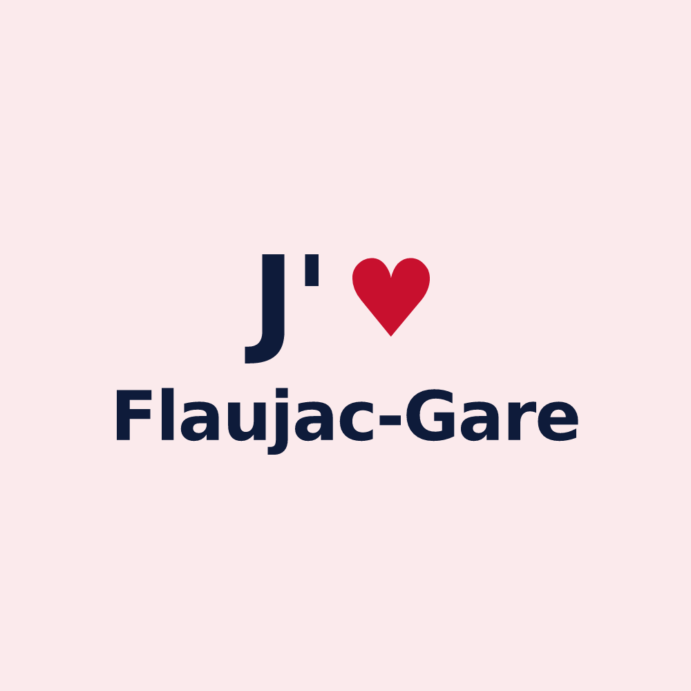 Magnet personnalisé Flaujac-Gare — design J'aime Flaujac-Gare