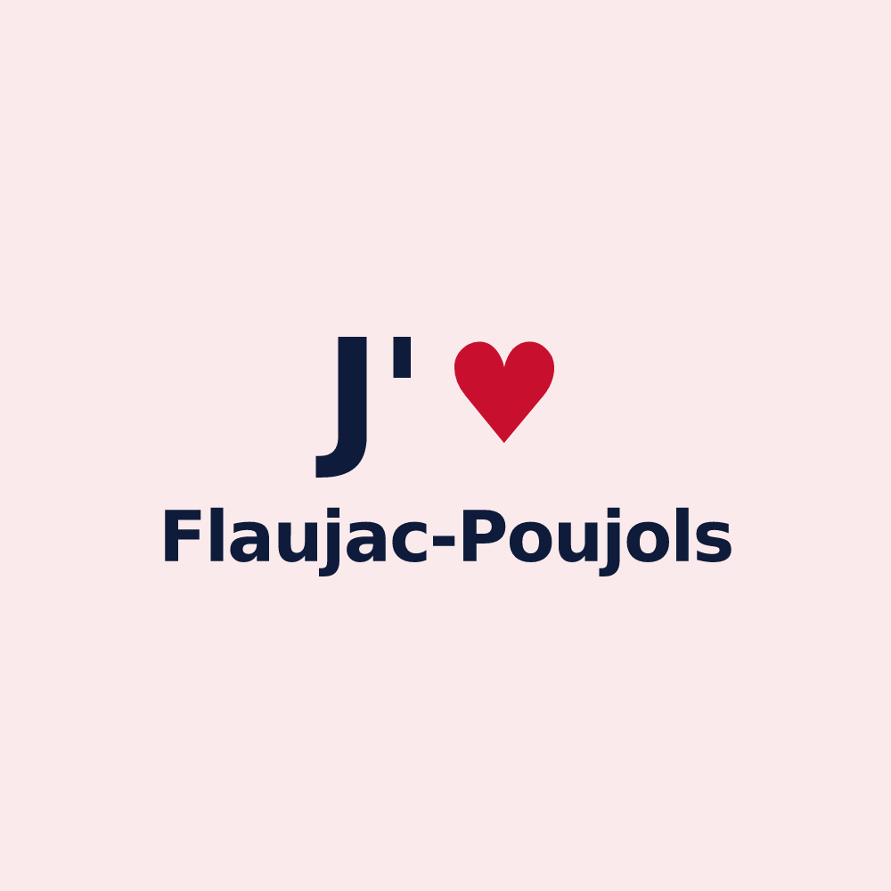Magnet personnalisé Flaujac-Poujols — design J'aime Flaujac-Poujols
