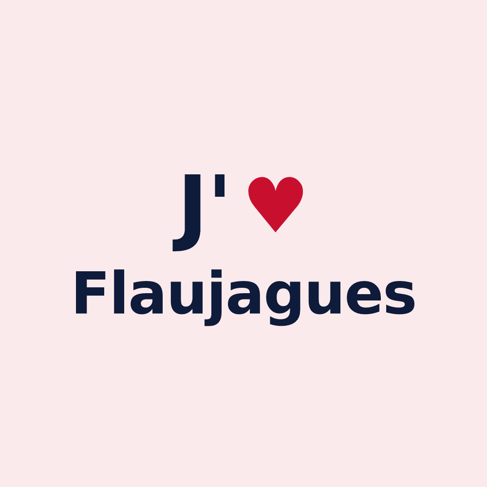 Magnet personnalisé Flaujagues — design « J'aime Flaujagues » imprimé sur le magnet