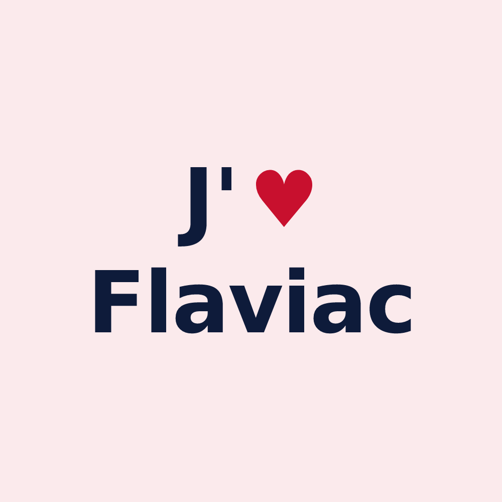 Magnet personnalisé Flaviac — design J'aime Flaviac