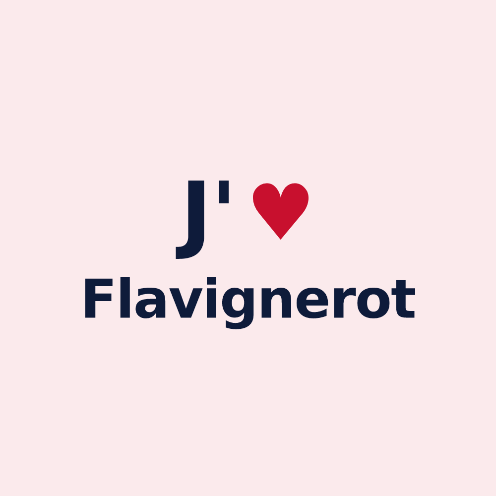 Magnet personnalisé Flavignerot — design J'aime Flavignerot