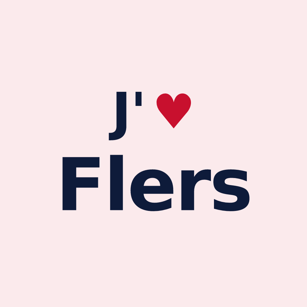 Magnet personnalisé Flers — design « J'aime Flers » imprimé sur le magnet