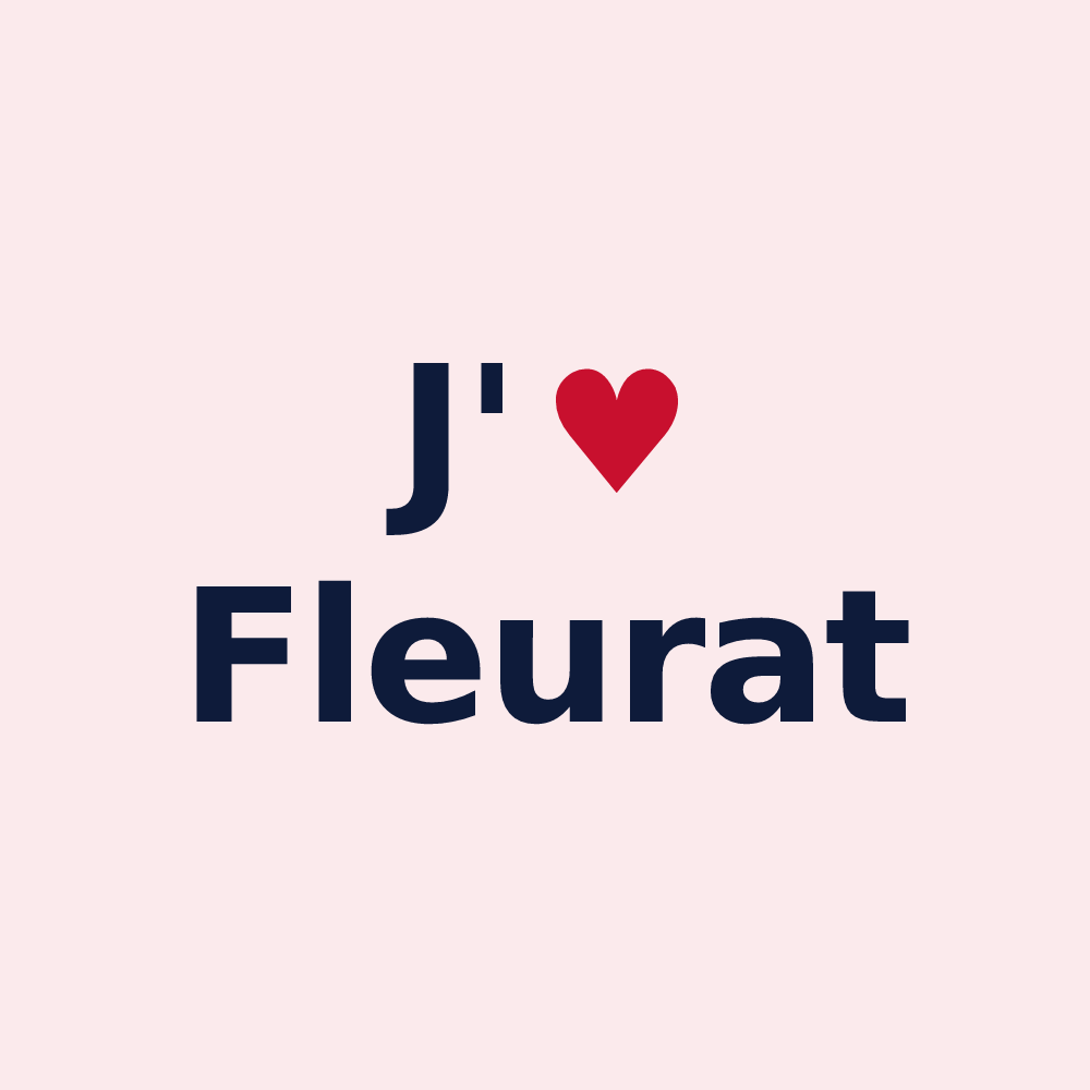 Magnet personnalisé Fleurat — design J'aime Fleurat