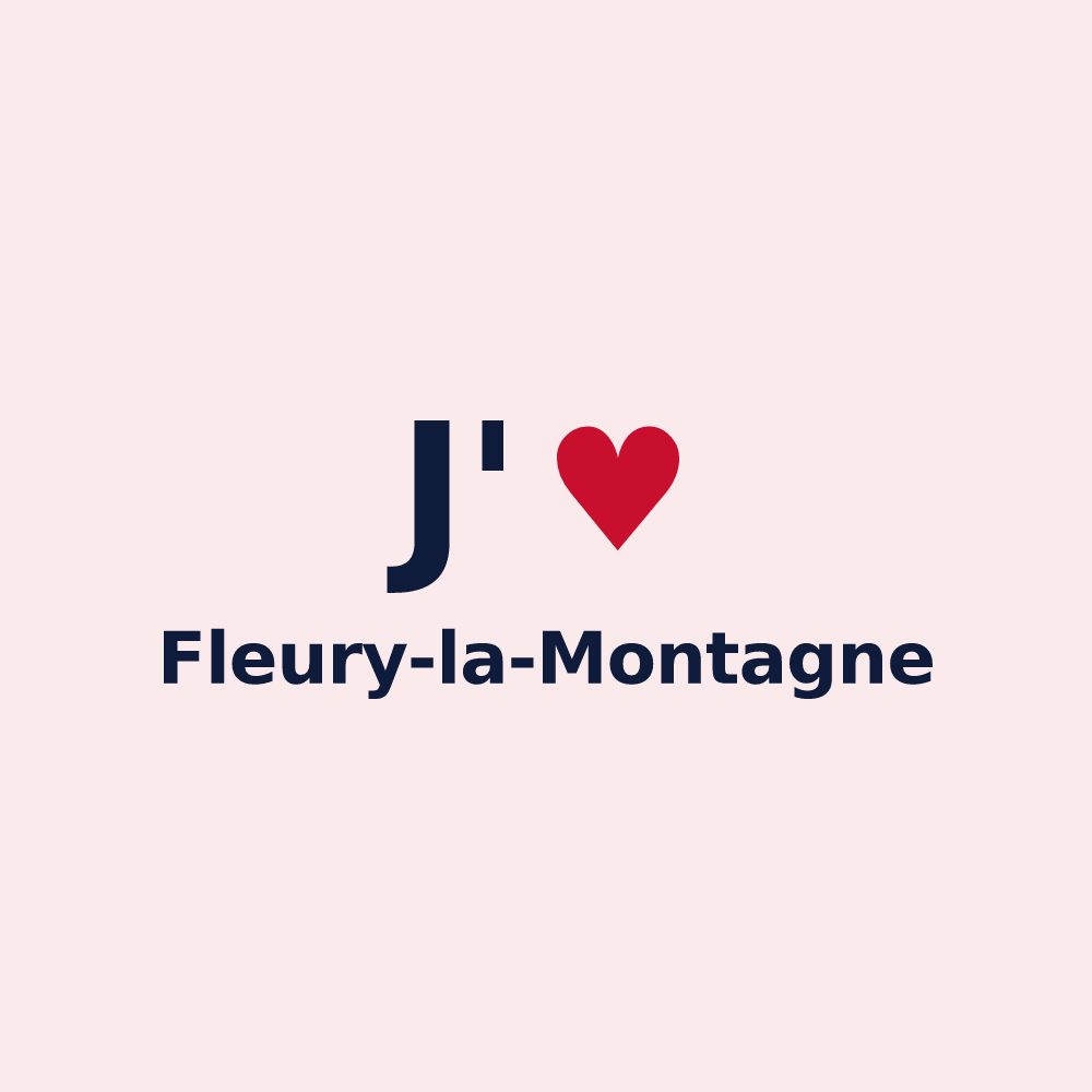 Magnet personnalisé Fleury-la-Montagne — design J'aime Fleury-la-Montagne