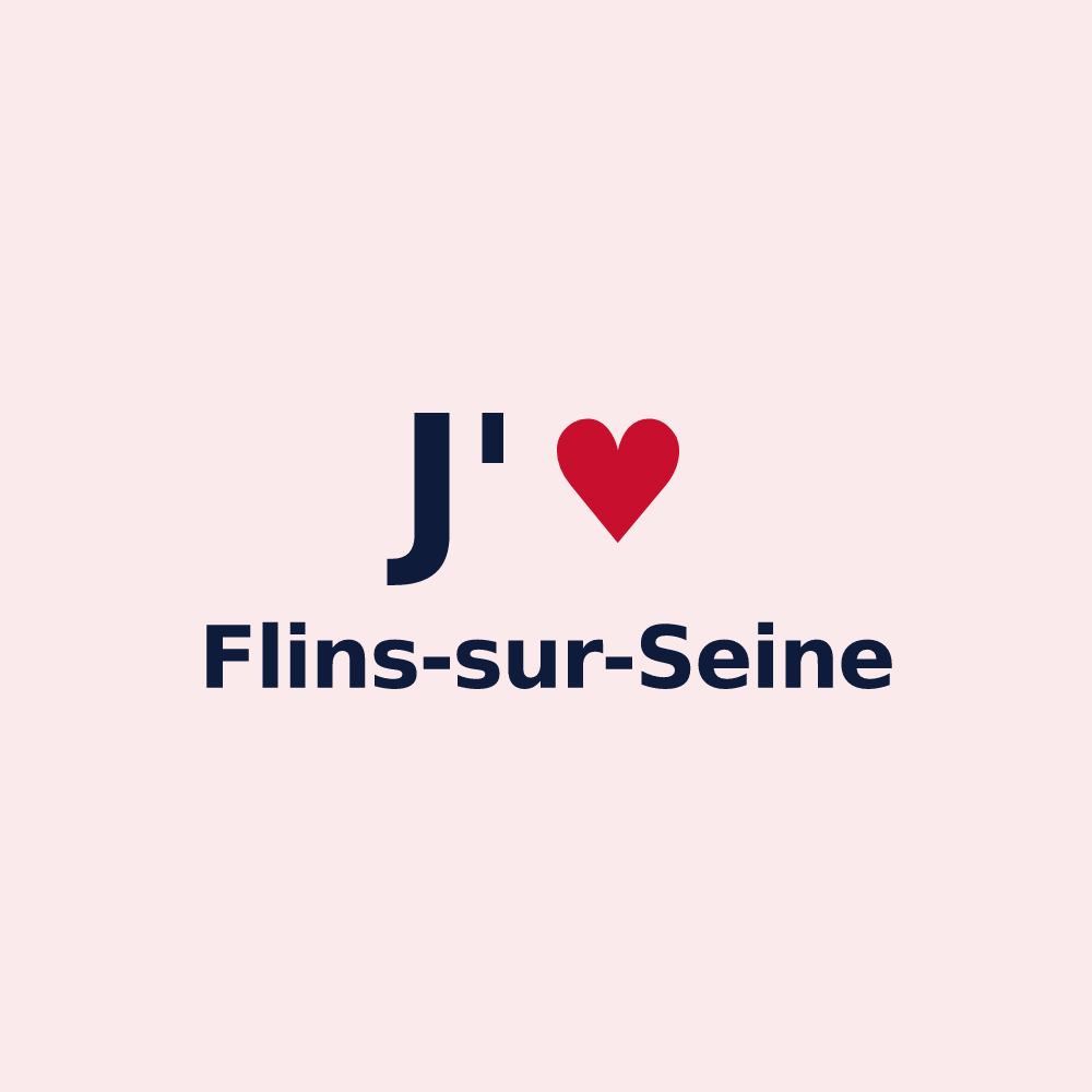 Magnet personnalisé Flins-sur-Seine — design J'aime Flins-sur-Seine