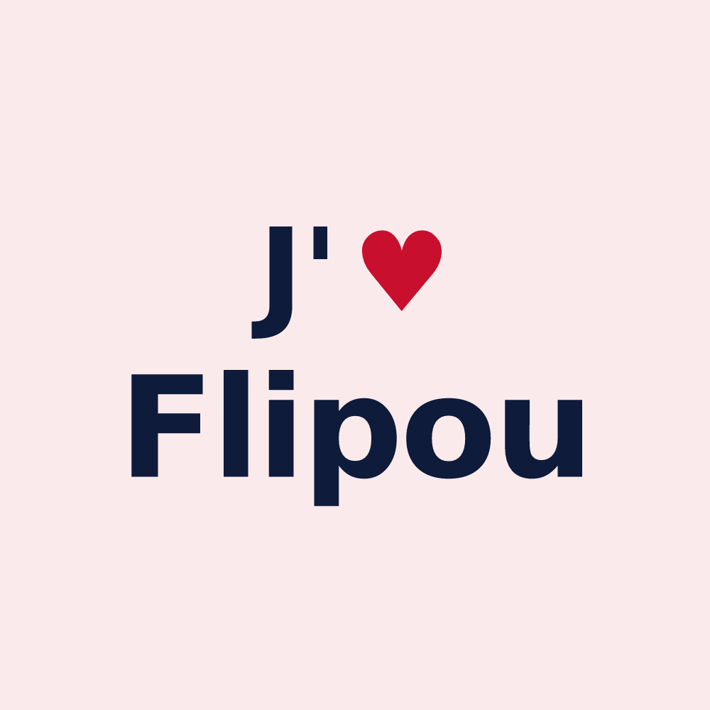 Magnet personnalisé Flipou — design J'aime Flipou