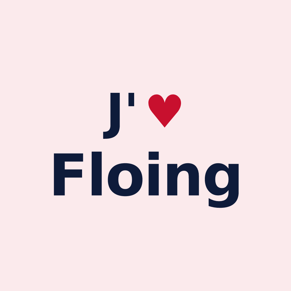 Magnet personnalisé Floing — design « J'aime Floing » imprimé sur le magnet