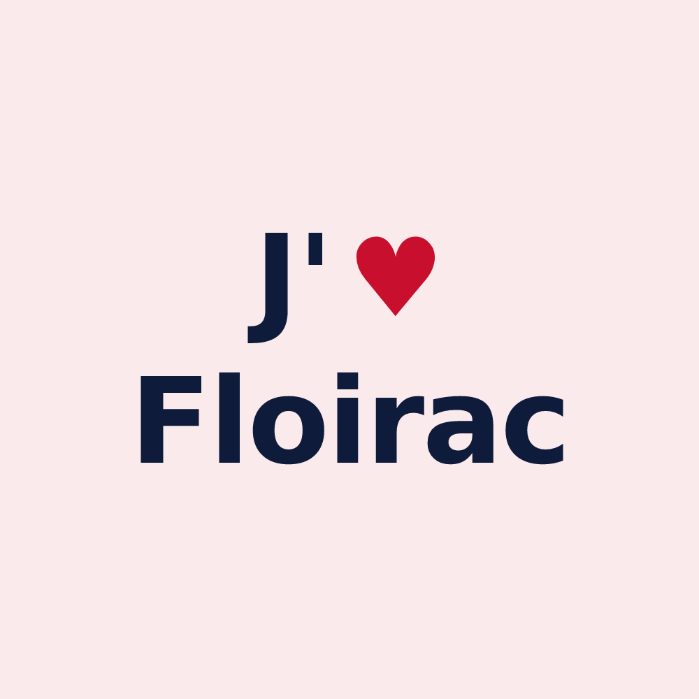 Magnet personnalisé Floirac — design « J'aime Floirac » imprimé sur le magnet