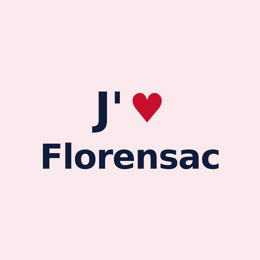 Magnet personnalisé Florensac — design J'aime Florensac