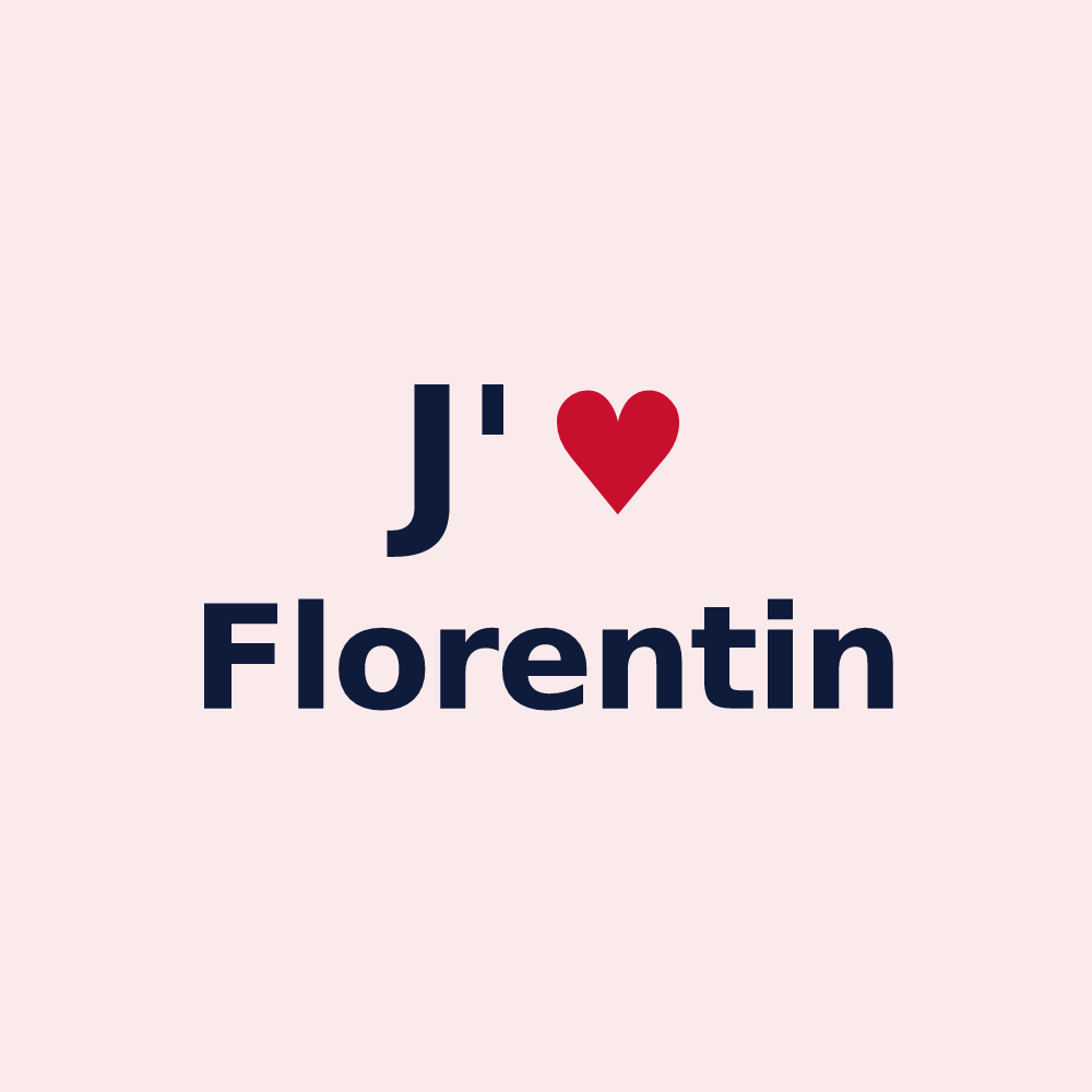 Magnet personnalisé Florentin — design J'aime Florentin