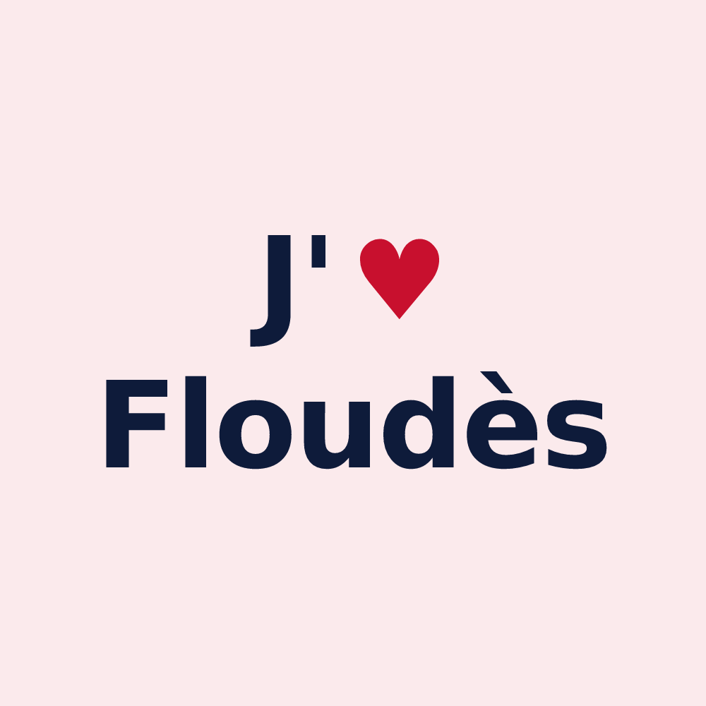Magnet personnalisé Floudès — design J'aime Floudès