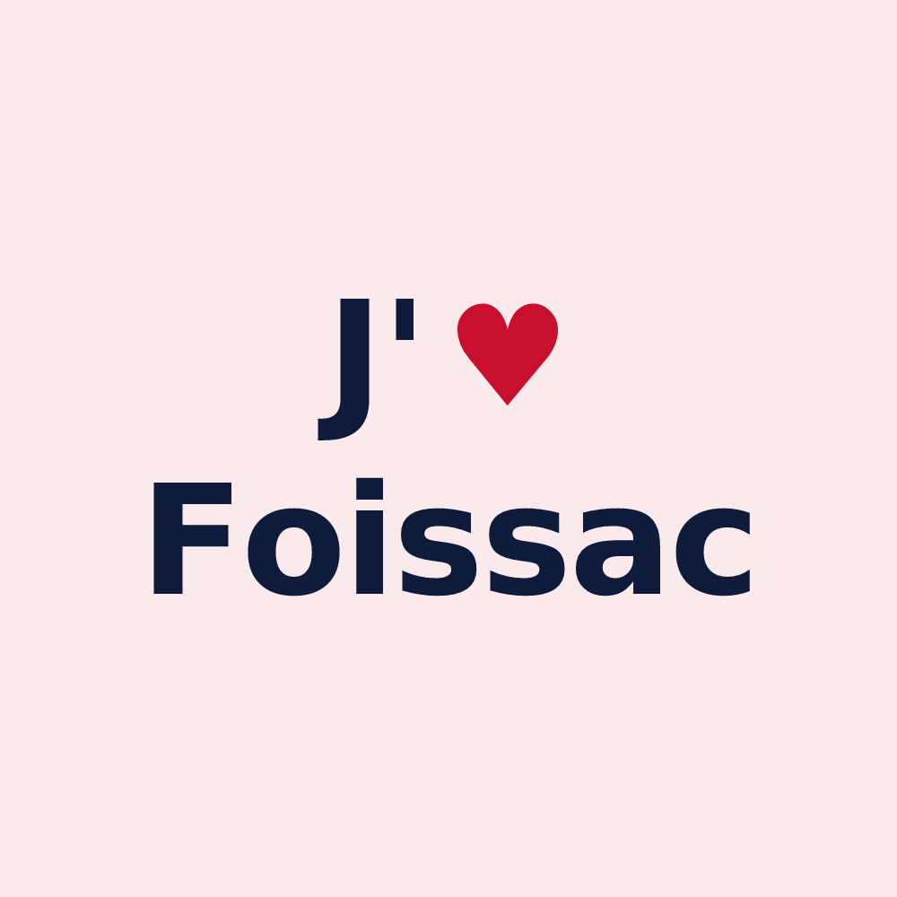 Magnet personnalisé Foissac — design « J'aime Foissac » imprimé sur le magnet